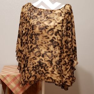 ALISON TAYLOR ANIMAL PRINT TOP BUTTERFLY STYLE